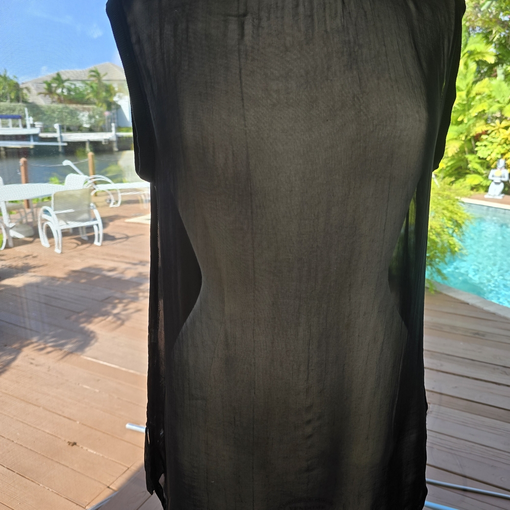 Black Sheer Swim Cover-Up